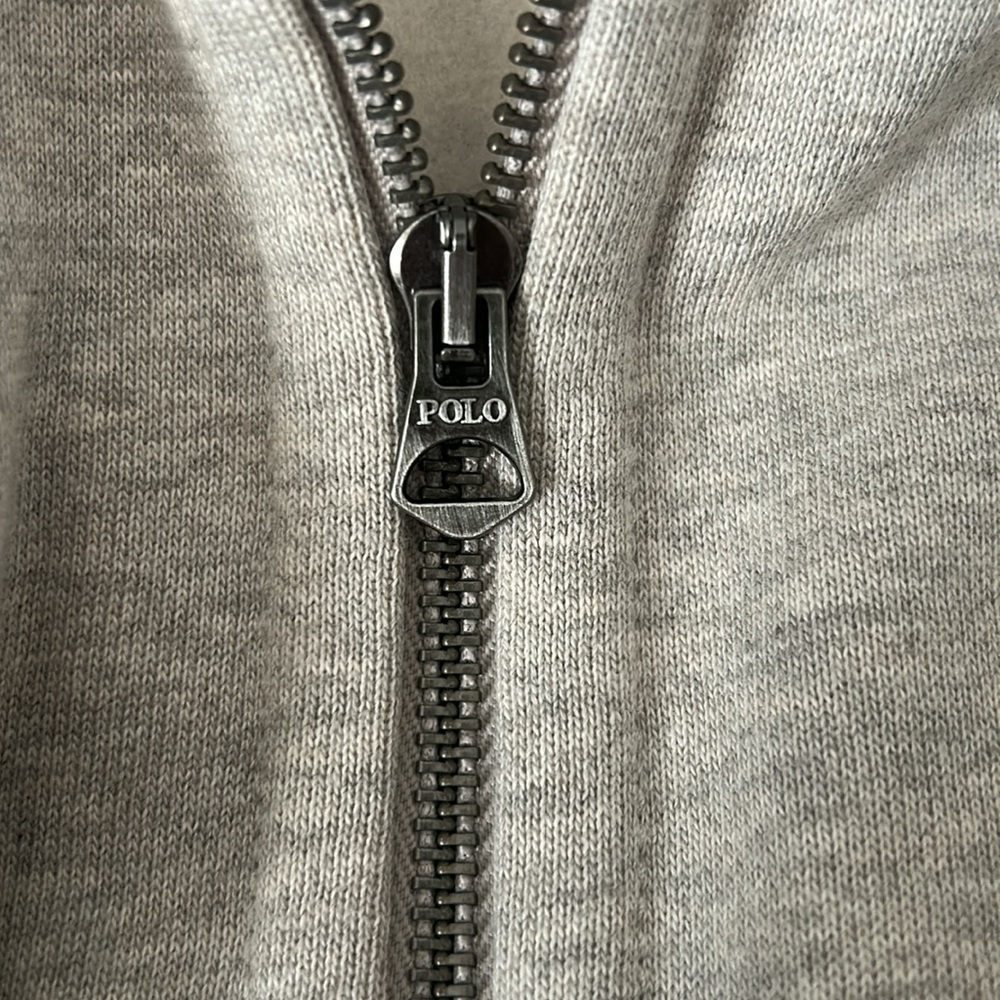 New with tags- POLO Ralph Lauren full zip hoodie size medium- light grey - Picture 7 of 8